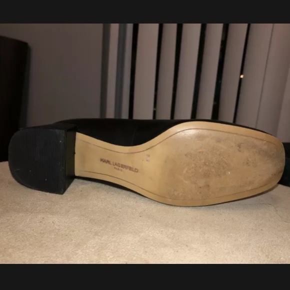 ⚡️KARL LAGERFELD ‘Charee’ Low Block Heel Black Paris Chanel French Classic - Picture 14 of 16